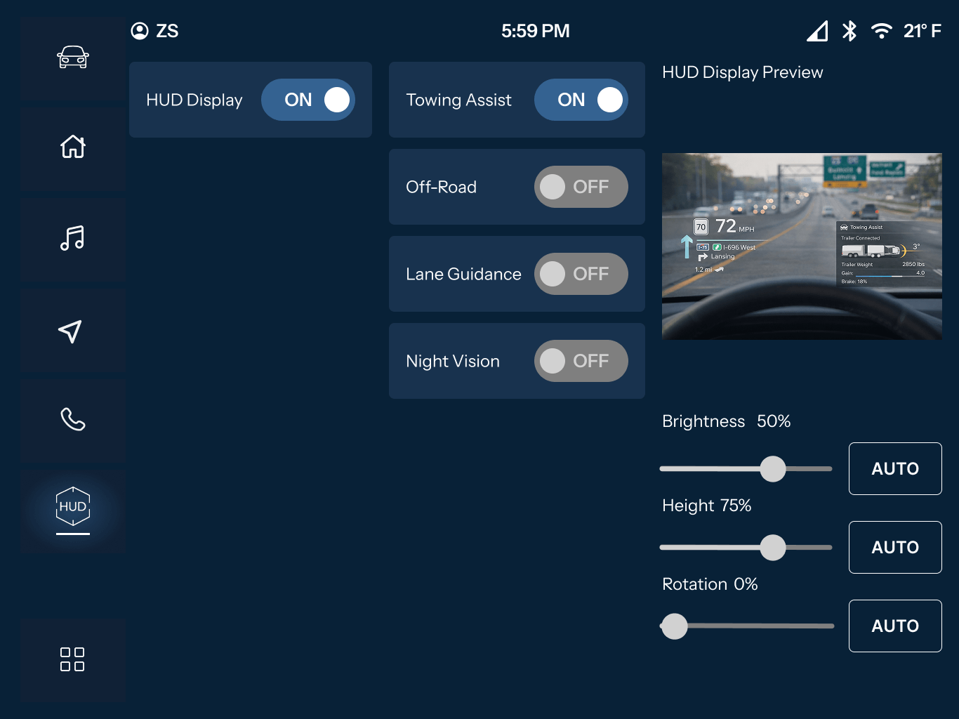 拖车 assist screen